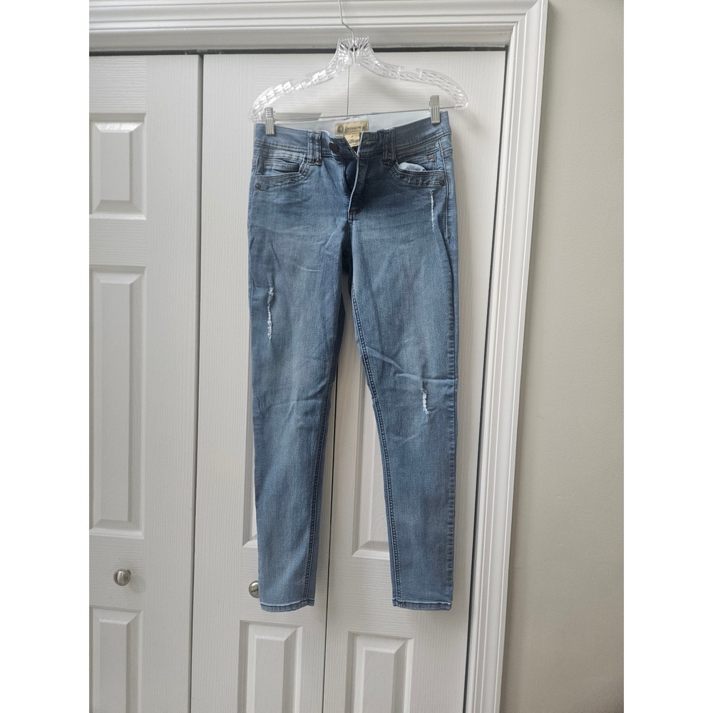 Democracy Ab Solution Skinny Jeans Womens 4 Medium Wash Distressed Denim Pants